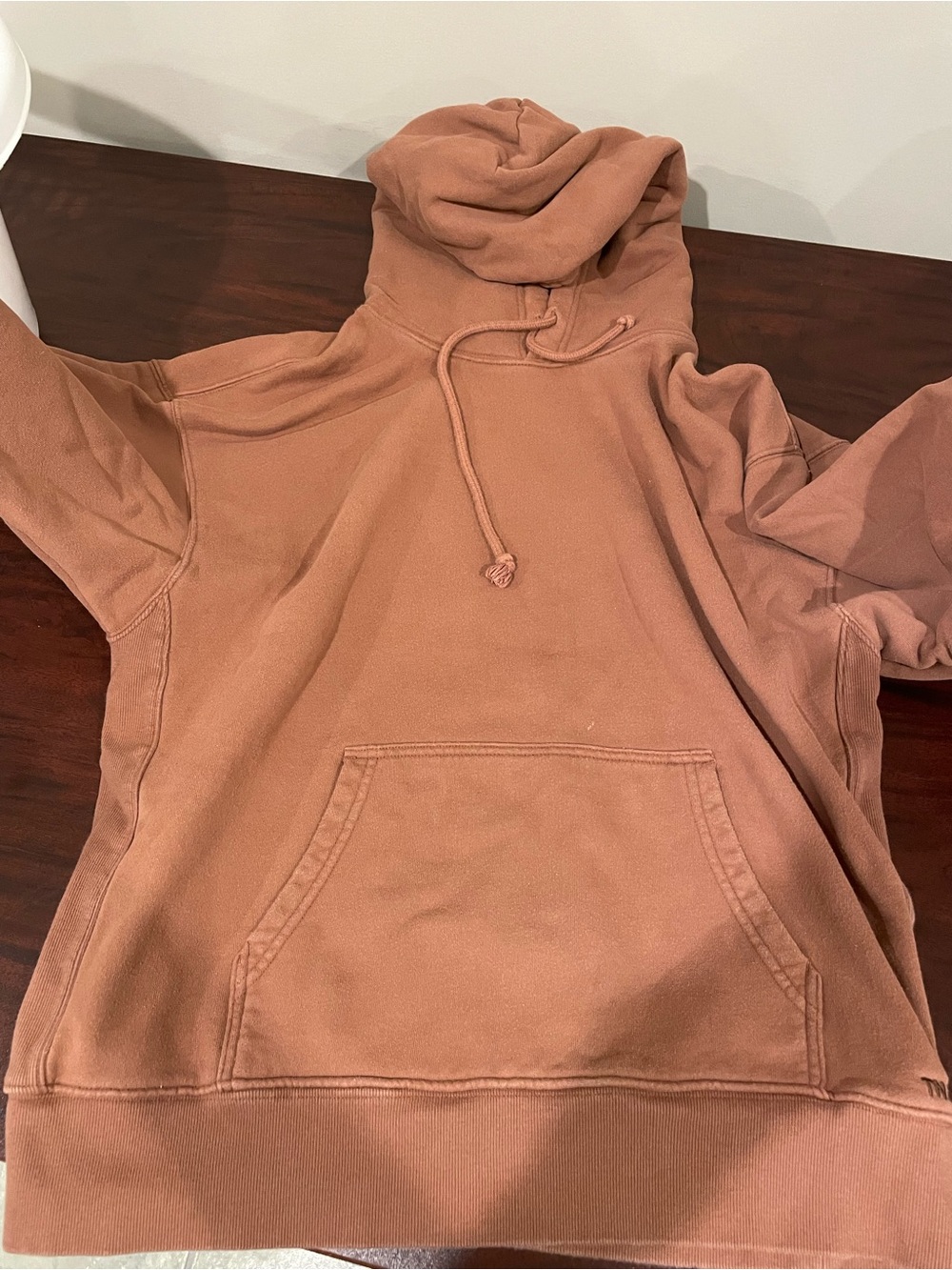 Brown TNA Sweatfleece Terry Fleece Boyfriend Fit Hoodie